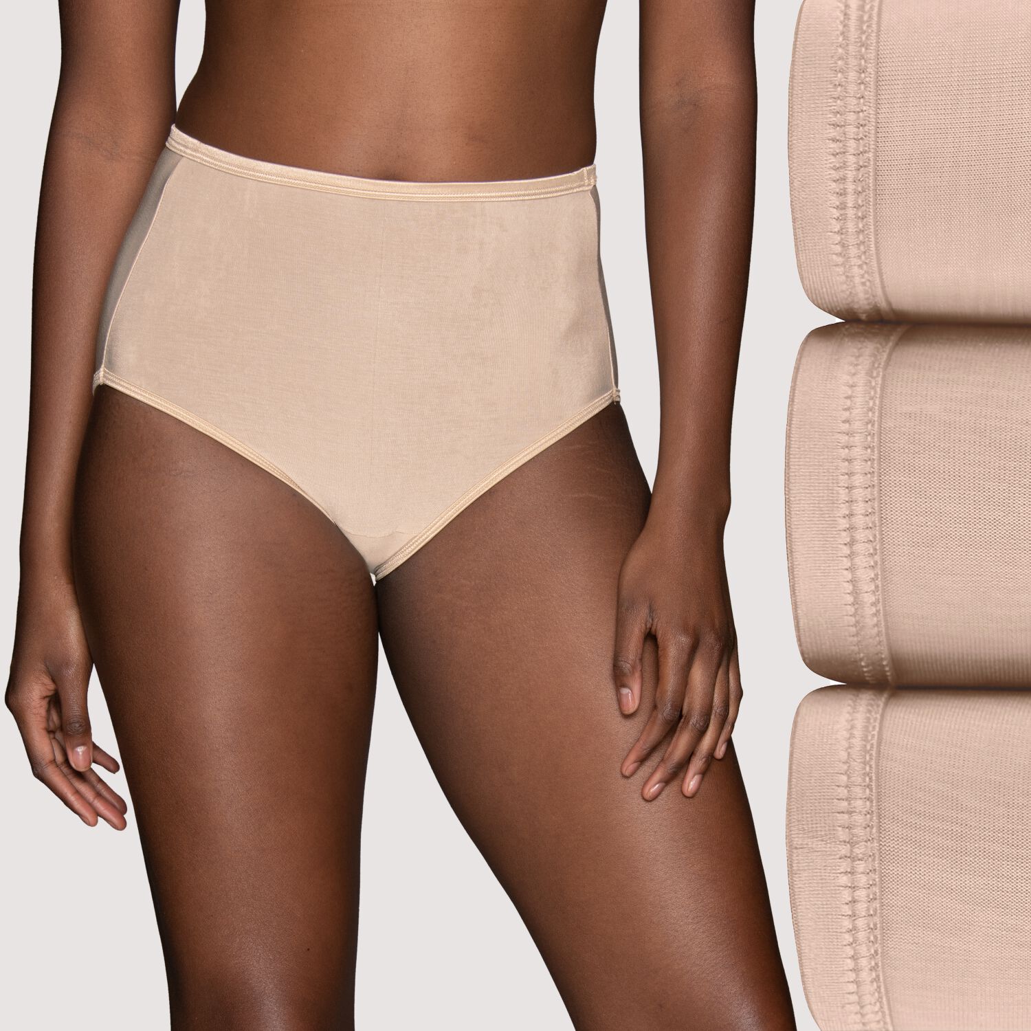 3 Pack Satin & Silky Shine Full Coverage Women's Panties Bikini Type Smooth