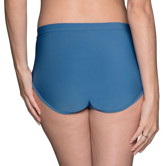 $65 Wacoal Women's Blue B-Smooth Hi-Cut Seamless Stretch Briefs Underwear  Size M 