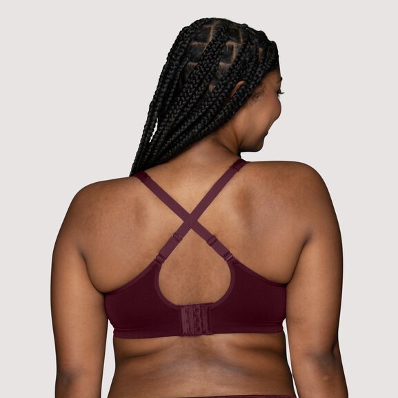  Womens Wireless Bra, Soft Smoothing Fabrics & Breathable  Cups, Simple Sizing Available S-3XL, Convertible Straps-Flushed Fig
