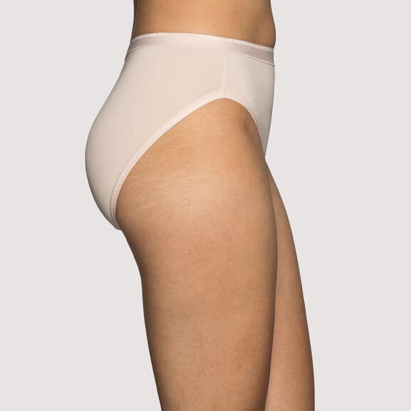 Brilliance by Vanity Fair Women's 3-Pack Undershapers Light Control Hi-Cut  Panty 48301, Sheer Quartz/White/Honey Beige, Small/5 at  Women's  Clothing store