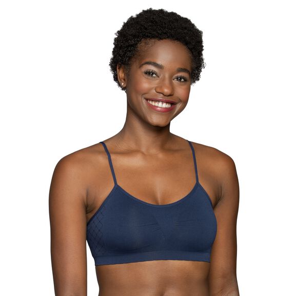 New Lucky Brand 2-Pack Seamless Comfort Bra Removable Pads Gray Navy  Stretch 1X