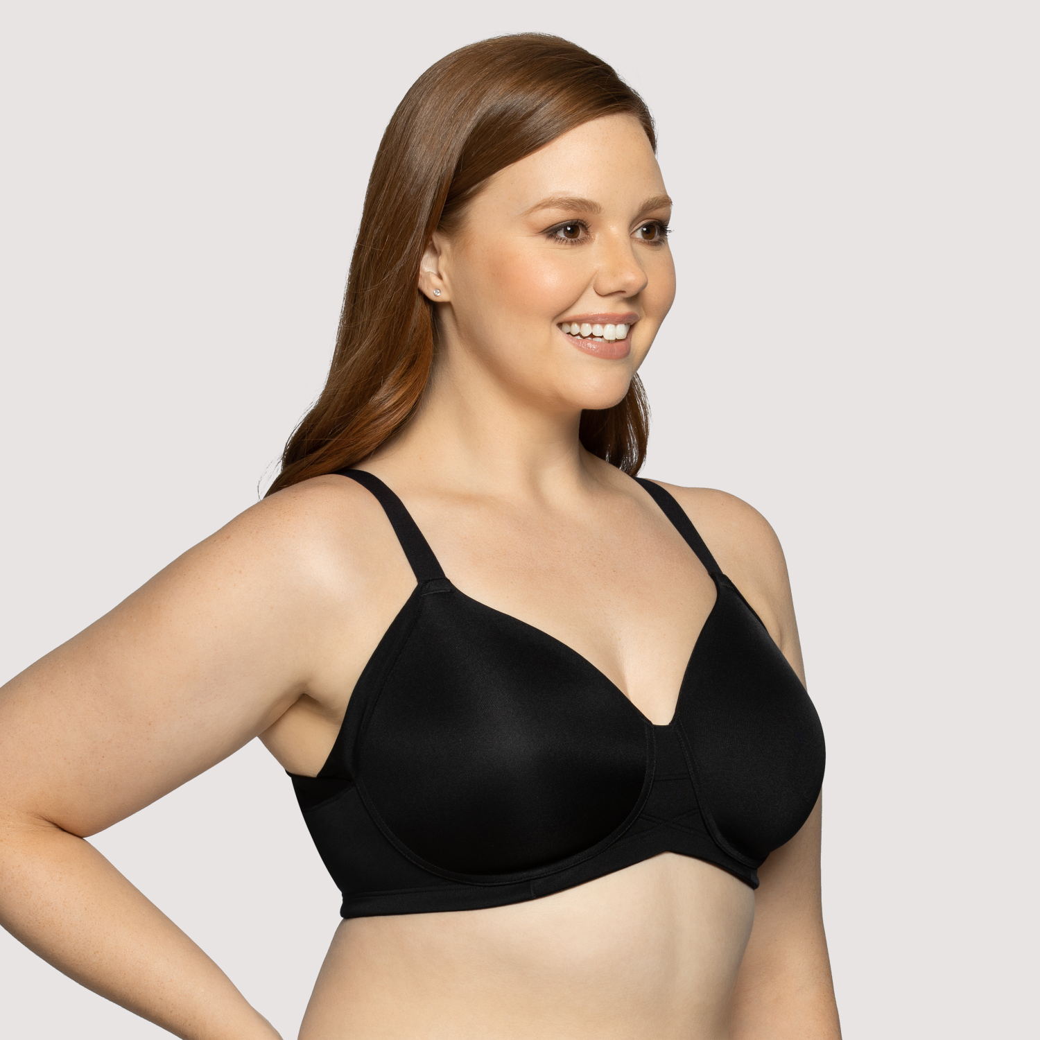 Underwire Contrast Lace Bra - Enhanced Support - Macaroon