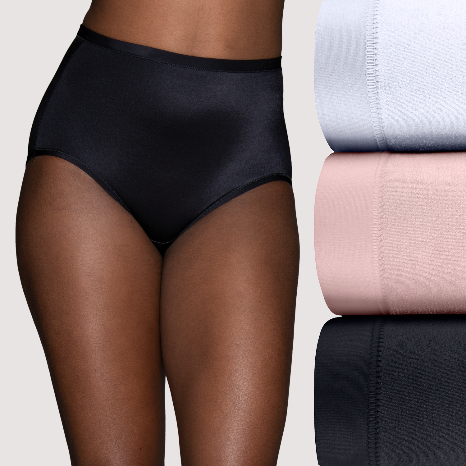 Fitwell Intimates 5 Pack Thongs Size M/L Nylon Spandex Black Blush