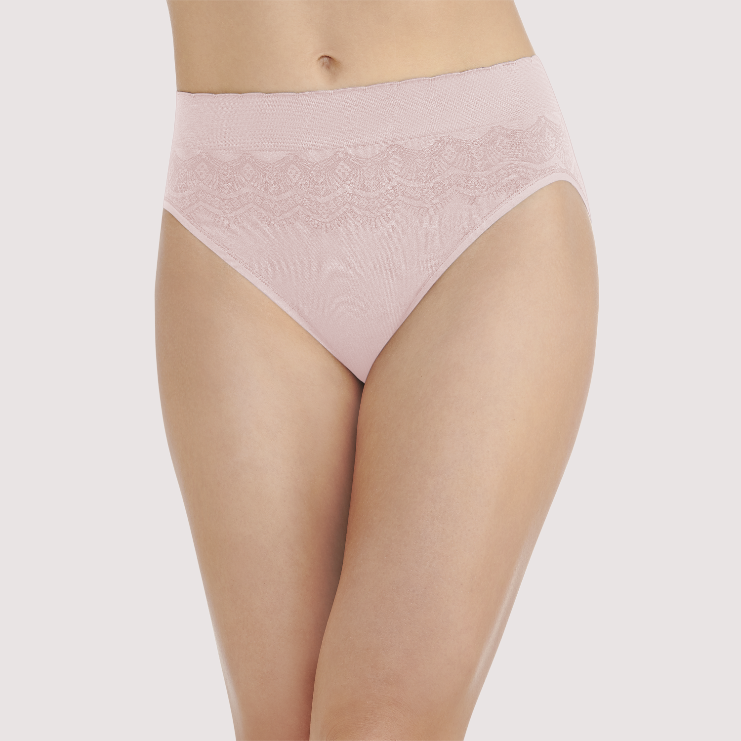 Pink Cotton Panties With White Lace Isolated Over White Stock